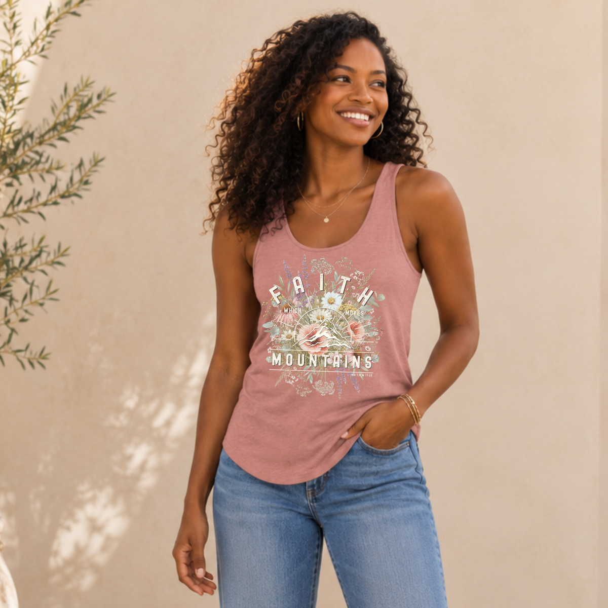 Faith to Move Mountains Christian Tank - Women