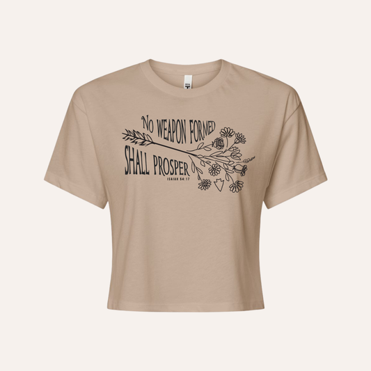 No Weapon Shall Prosper High Waist Christian Tee - Women
